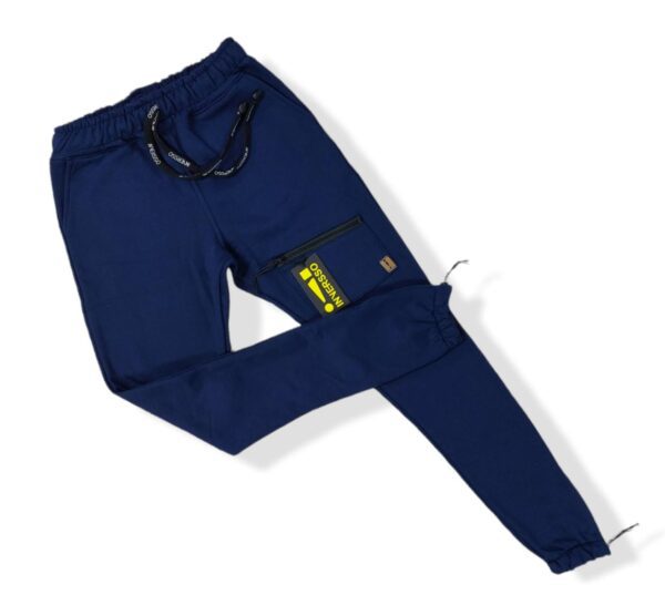 alt calça moletom inversso azul marinho com bolso de zíper frontal